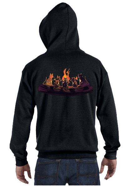 [Pre-Order] Campfire Cats Unisex Full-Zip Hoodie