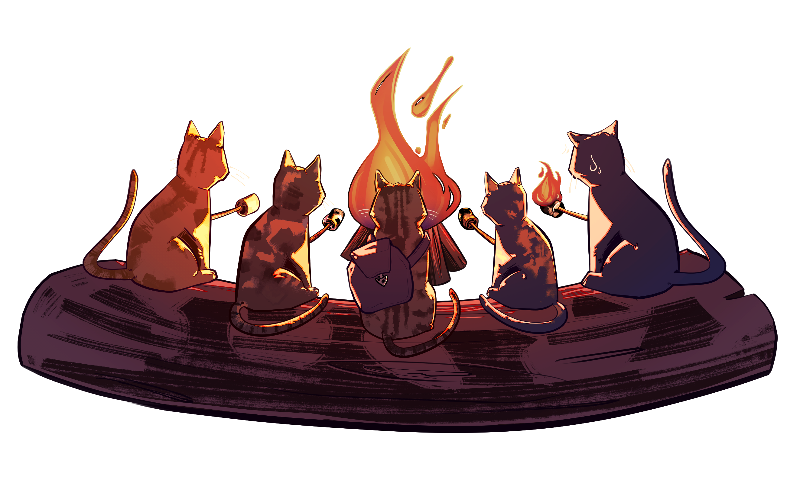 Campfire Cat Sticker